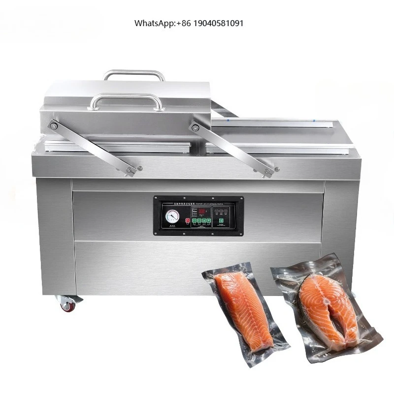 DZ - 400 Automatic Double Chamber Food Vacuum Sealer Seafood Salmon Vacuum Packaged Machine