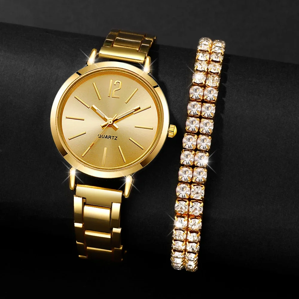 6 pieces/2 pieces new style of girls' fashion quartz watch set versatile daily wear party Valentine's day party Easter Ramadan H