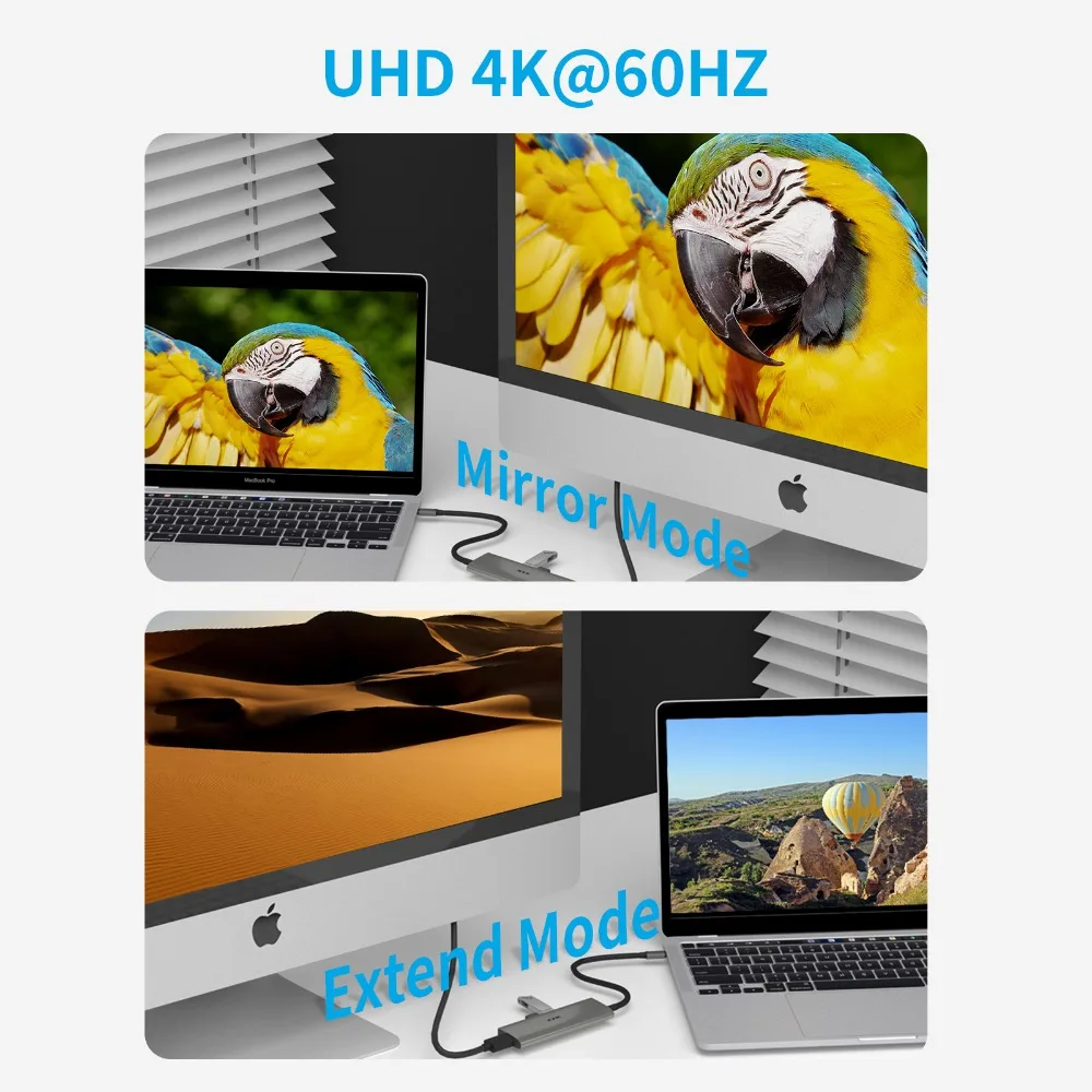 SSK USB C 허브 멀티 포트 어댑터, 맥북 아이패드 프로 에어 PC 액세서리용, USB C-HDMI USB 3.0, 100W PD 어댑터, 4K, 60Hz