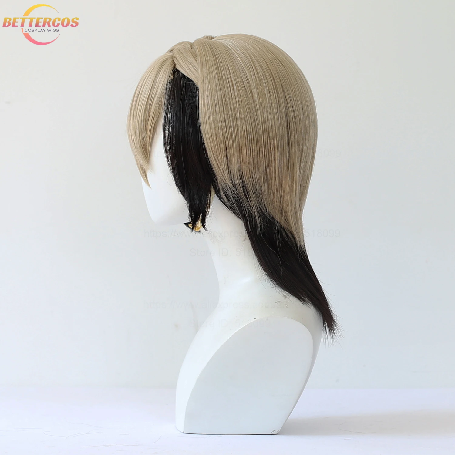 High Quality Zanka Nijiku Cosplay Wig 42cm Mixed Colors Scalp Heat Resistant Synthetic Hair Party Costume Anime Wigs + Wig Cap view 4