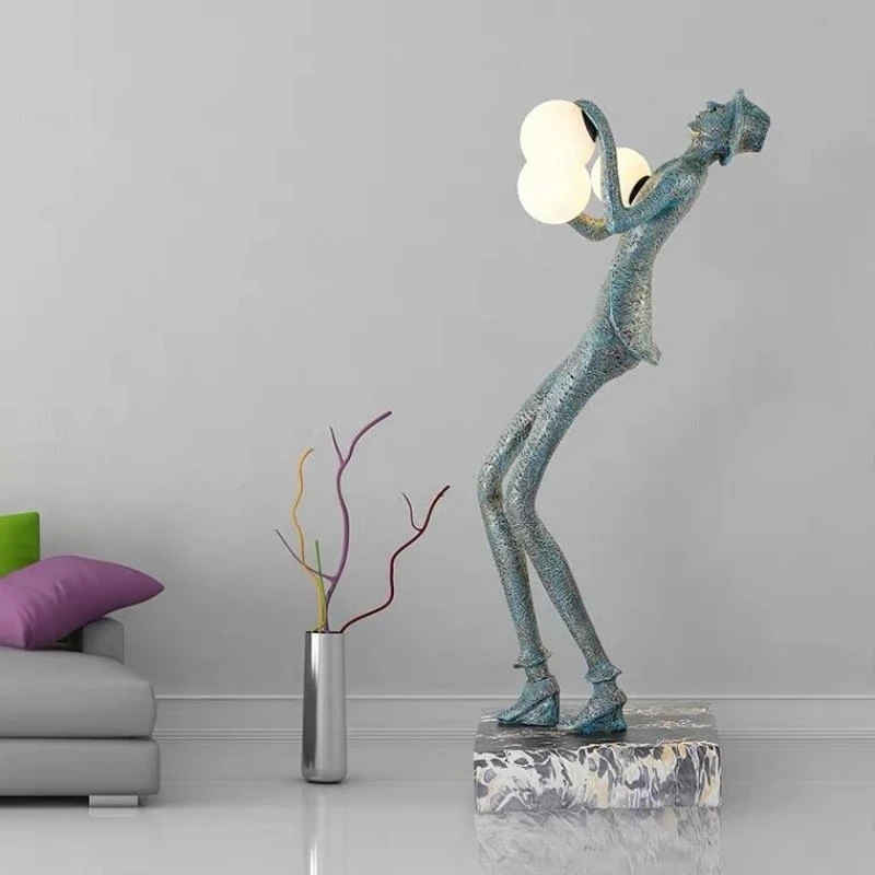 Personality abstract figure human statue sculpture floor lamp hotel lobby sales office art ornament