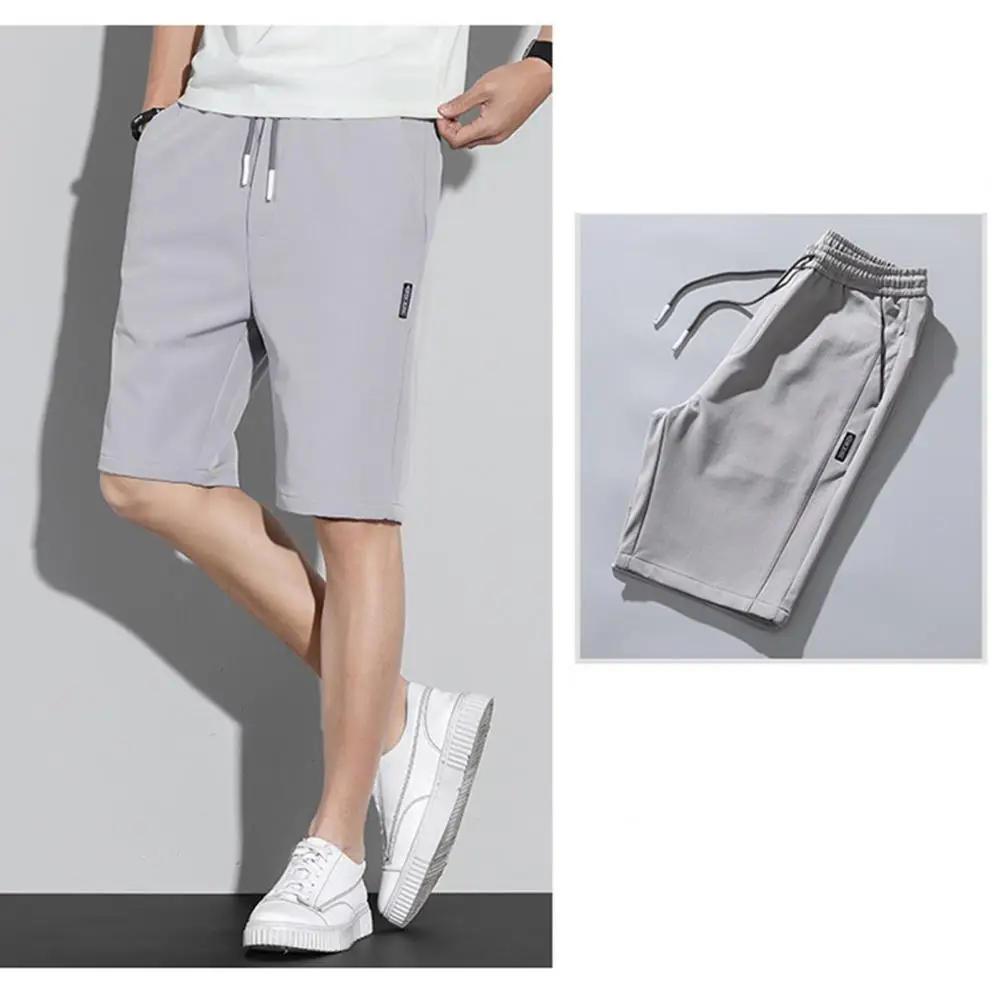 Stylish Men Summer Shorts Deep Crotch Men Shorts Solid Color Lightweight Men Summer Shorts  Sports