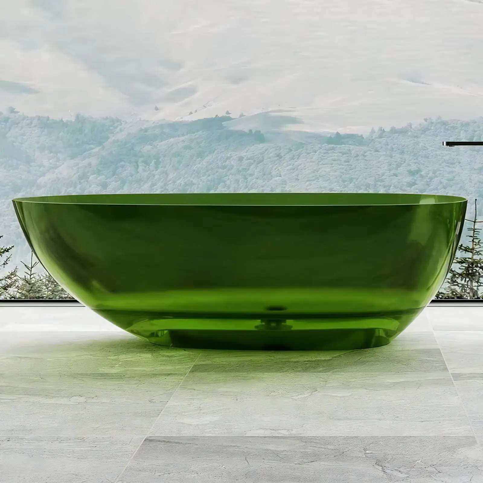 

%* Modern Freestanding Square Resin Bathtub With Soaking Function Clear Crystal Color 60gal+ Capacity Portable Design For Hotel
