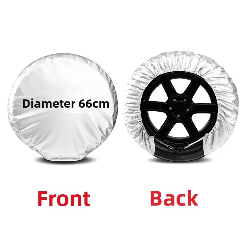 Silver Coated Oxford Fabric Car Spare Tire Cover Waterproof UV Dustproof 190T Polyester Material Fits Most Vehicles