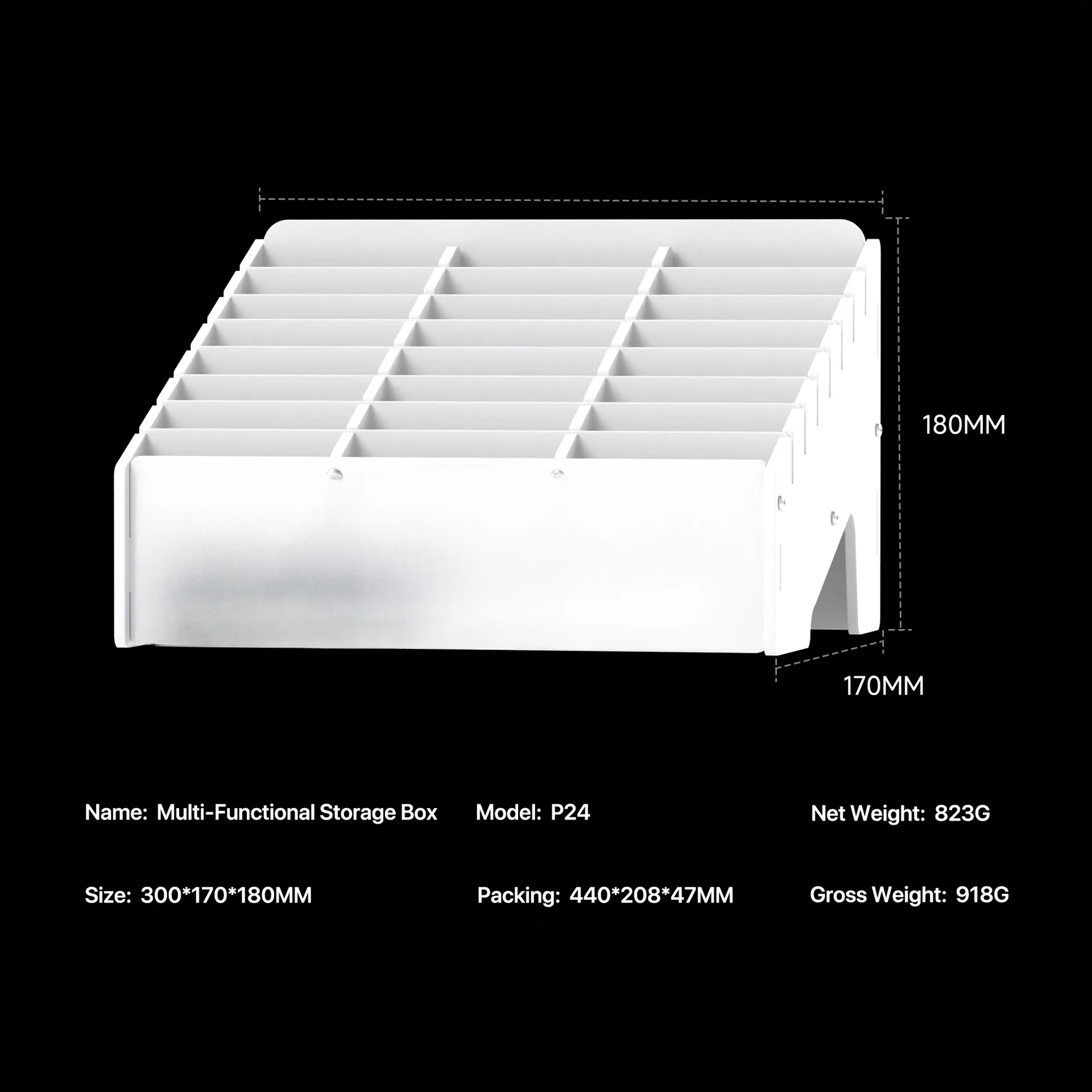 White 24-Compartment Mechanic Storage Box for Phone Screen Repair Tools Cards and Small Electronics Organization