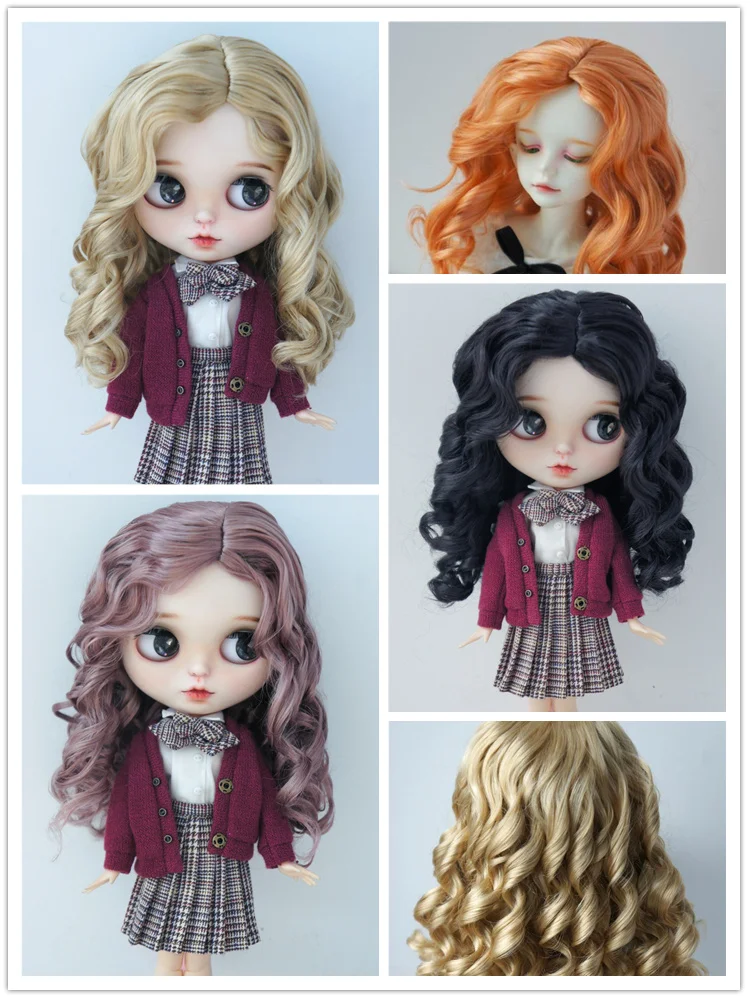 JD340 All Size Curly BJD Synthetic Mohair Wig For Lati White OB11 YOSD MSD SD Blythes Doll Hair 1/12 1/8 1/6 1/4 1/3 Accessories