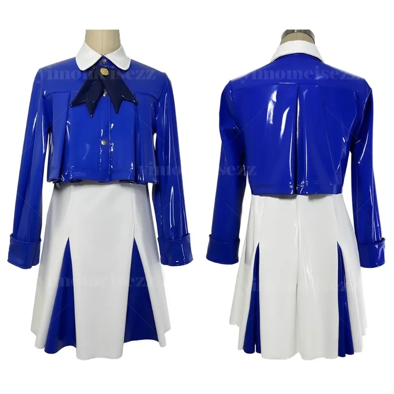 Косплей аниме костюм женский сине-белый костюм свидания повседневное платье комплект 2025