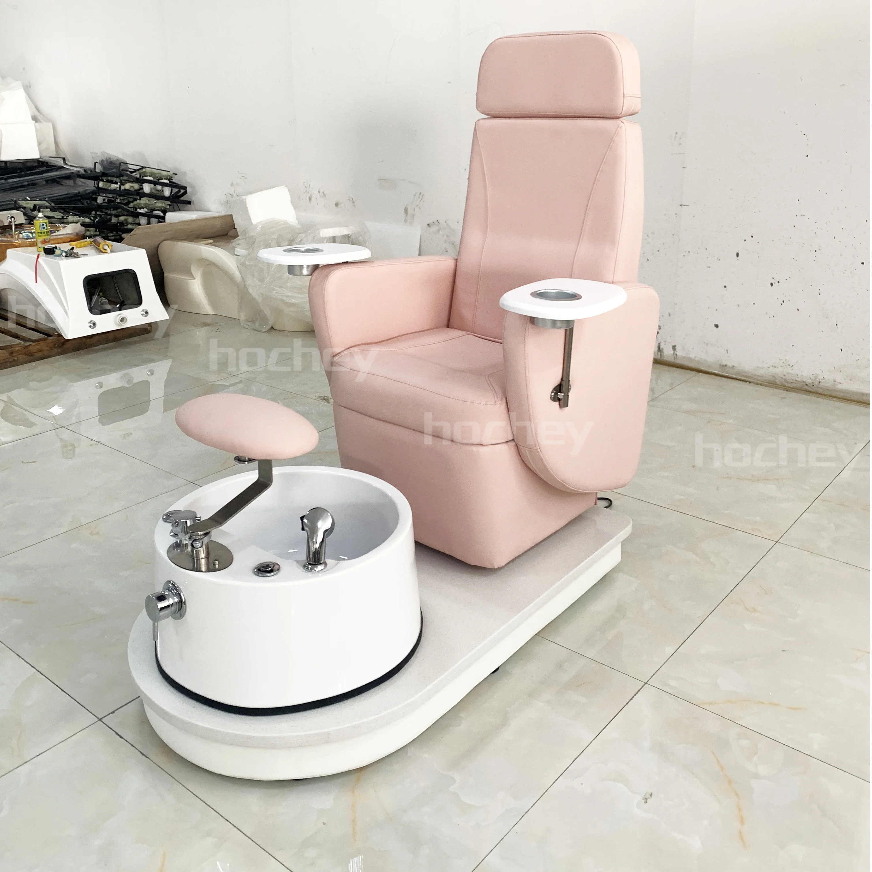 Luxury pink massage foot spa manicure and pedicure chair