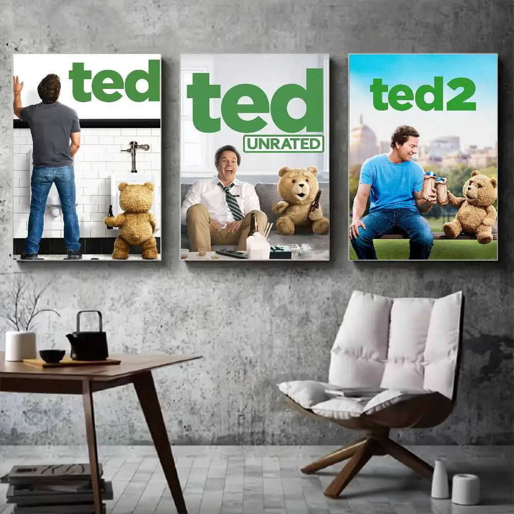 Ted Bear Moive Poster for Living Room, Bedroom, Office, or Bar, Frameless, Indoor Use, Bedroom Wall Art.