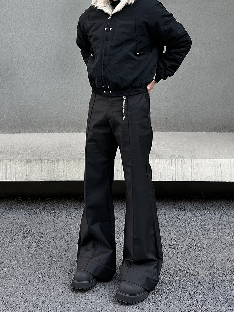 

American Retro Cleanfit Cuffed Micro Flared Casual Loose Men's Spring Autumn Straight Leg Vibe Long Pants Straight West Pants