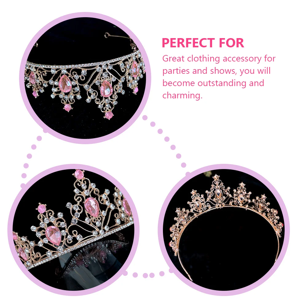 

Crystal Crown Wedding Hair Accessories Bridal Tiara Birthday Headdress Rhinestone Tiaras Women Prom Banquet Party Hair Tools