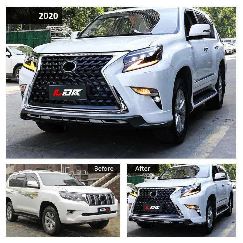 عرض ساخن لمجموعة بودي كيت لكزس Gx لعام 2010-2019 لشد الوجه برادو إلى 2020 مصابيح أمامية ممتصة للصدمات