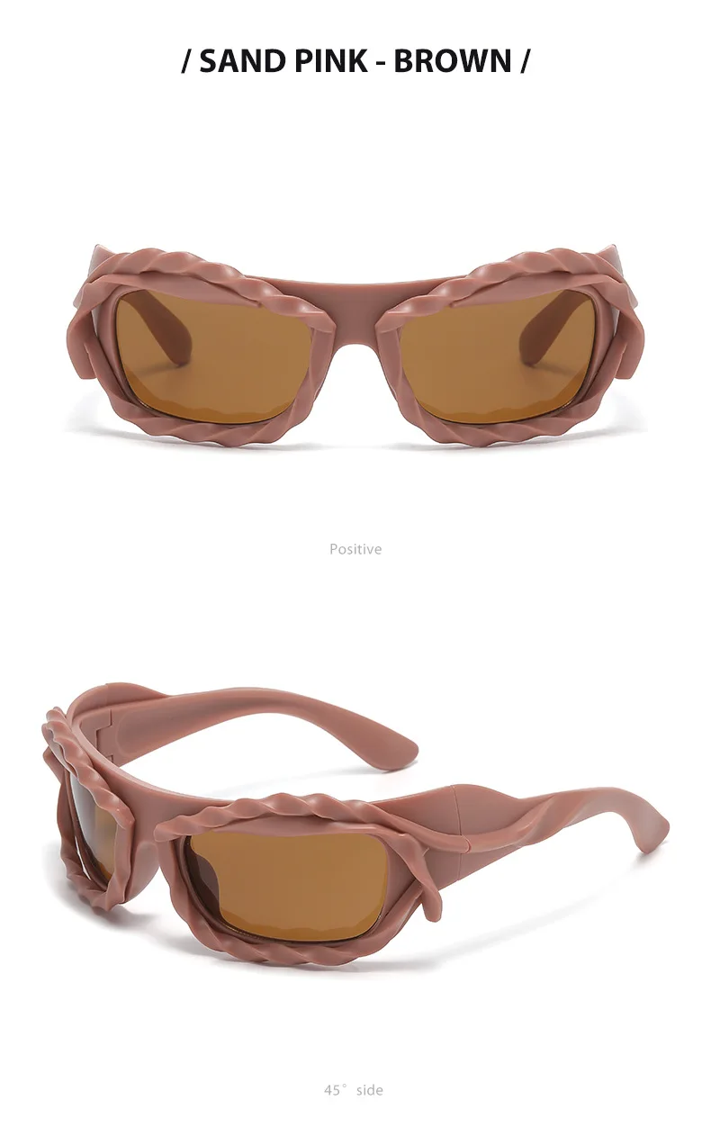 Trendige Techwear-Style Unregelmäßige Sonnenbrille, Nischendesign, Sonnenschutz & Blendschutz, Vielseitige Sonnenbrille 68192 – Detail 17
