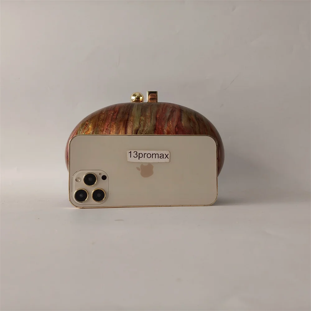 Brown Pearl Luxury Brand Basic Design Handle Box Handbags Casual Party Wedding Bag Travel Mini Acrylic Clutch Bag Ladies Purses