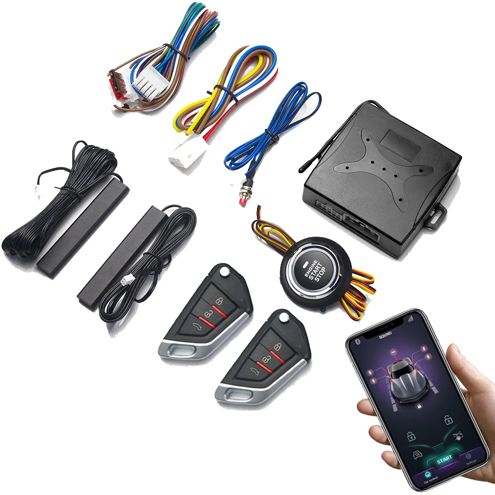 

Комплект для дистанционного запуска двигателя с функцией автозапуска, кнопкой запуска/остановки, центральным замком и автоматическим бесключевым доступом для автомобильной сигнализации.