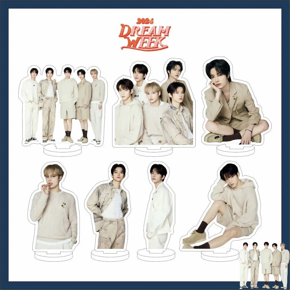 KPOP Yeonjun Soobin Hueningkai Dream Week Photo Print Acrylic Standee Taehyun Beomgyu Action Stand Model Decor Fans Collection