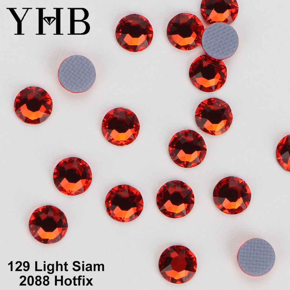 YHB 2088 High Quality 16cut 8 large 8 small 16facet Glass Crystal Stass Flatback Hotfix Rhinestones  For Bag Shoes DiY  Nail art