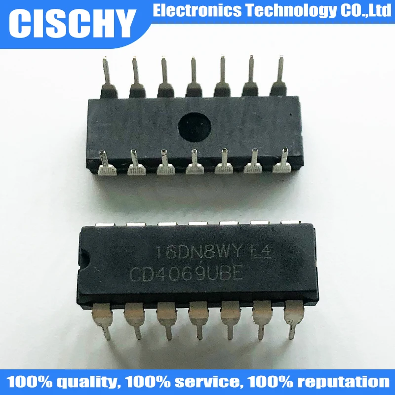 10PCS/lot CD4069UBE DIP14 CD4069U CD4069 DIP-14 CD4069BE  and original IC In Stock