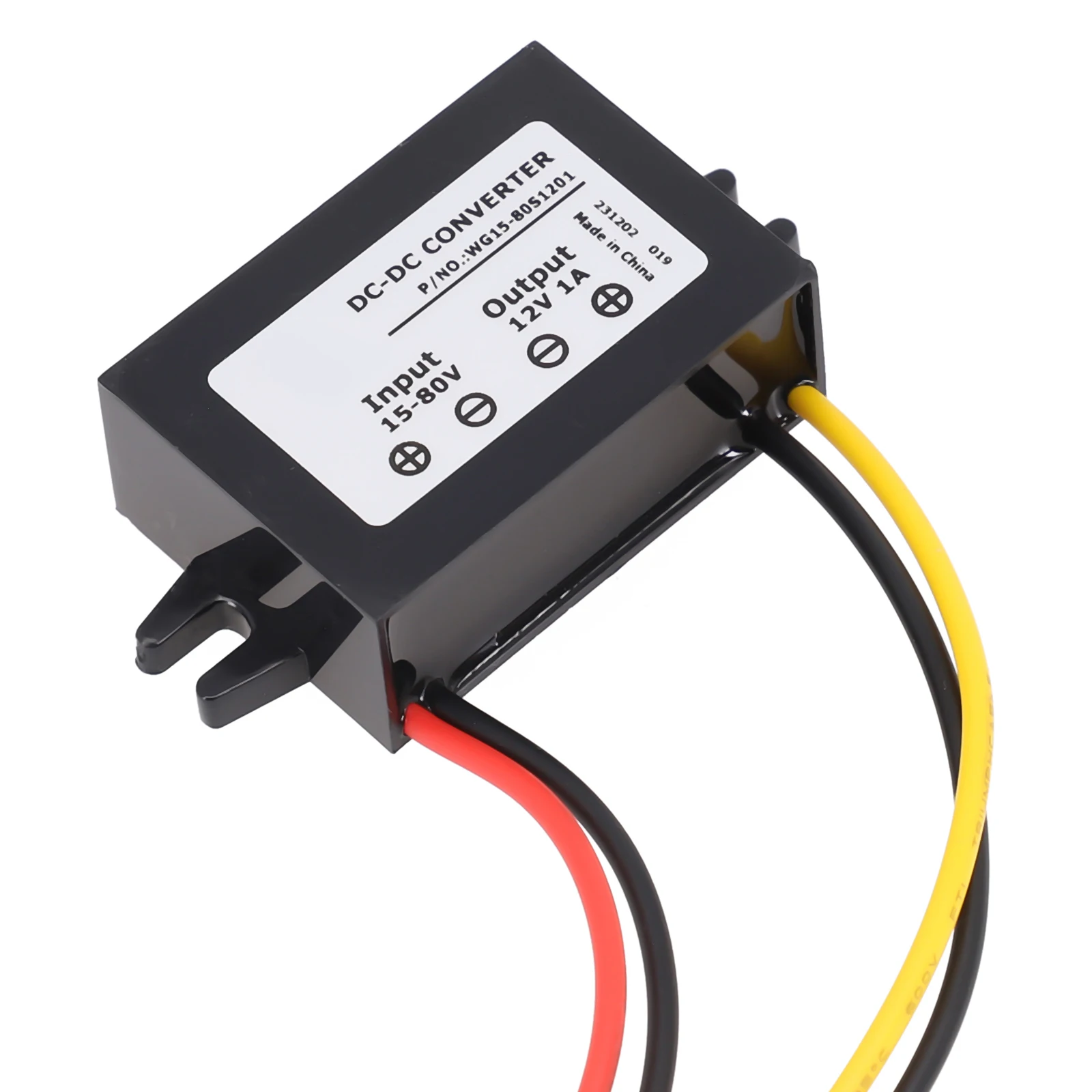 Waterproof Stepdown Voltage Regulator DC 24V36V48V60V to 12V 1A Car Power Module with Wide Voltage Input Range