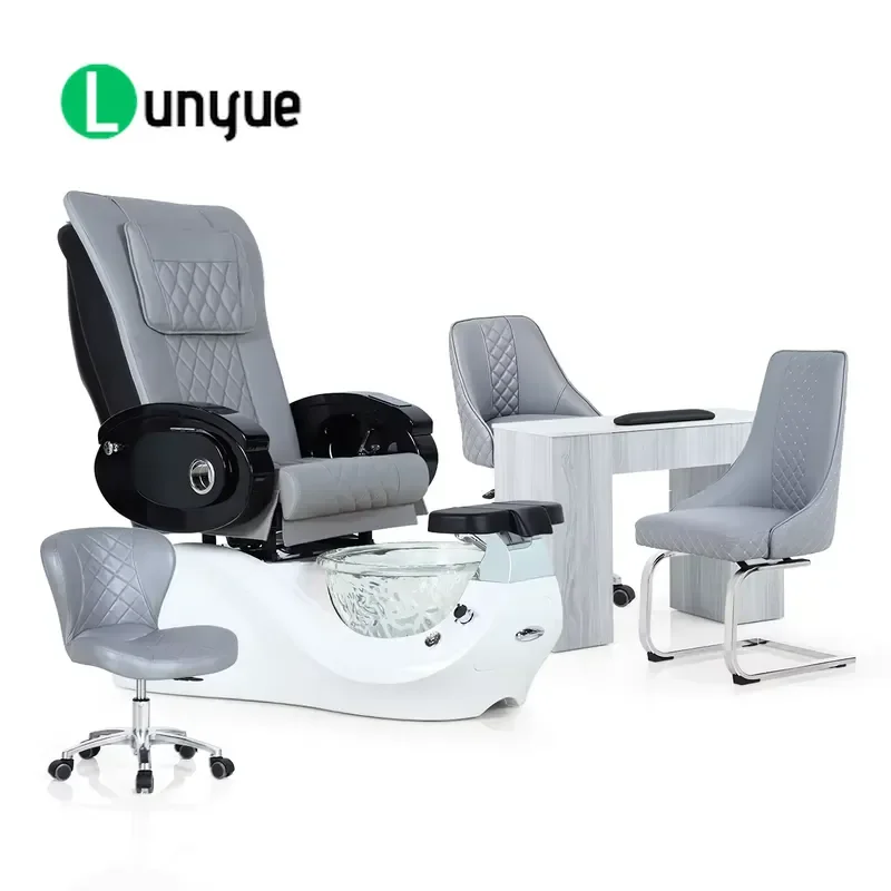 Professional Pedicure Chair Set with Tubeless Swirl System Drainage Pump for Nail Foot Therapy Massage Furniture