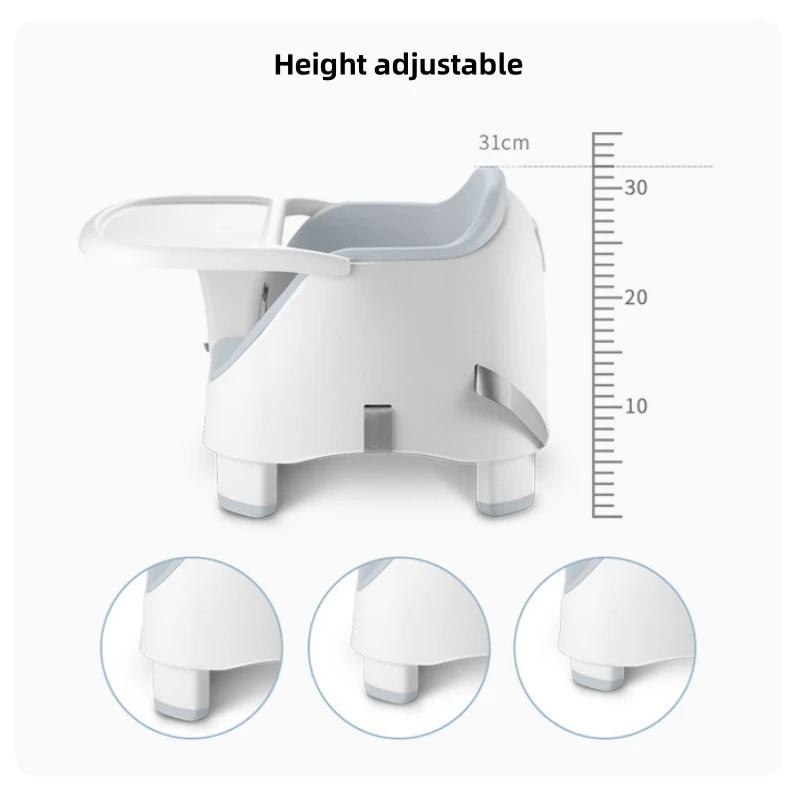 Silla de comedor ligera y portátil para bebé, asiento de refuerzo de material PP multifuncional, simple para niños