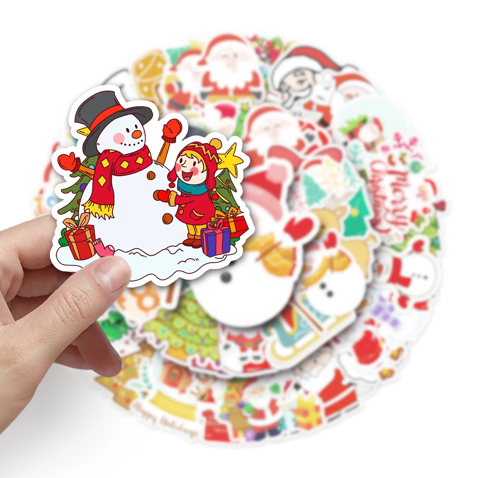 

50PCS Christmas Graffiti Stickers Cartoon Fun Creative Decoration Thermos Cup Diary Book Desk Bicycle Waterproof Decal Kids Toy