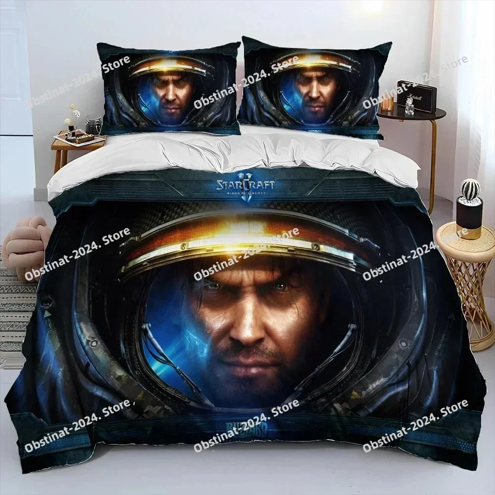 

3D HD StarCraft Game Gamer PC Comforter Bedding Set,Duvet Cover Bed Set Quilt Cover Pillowcase,king Queen Size Bedding Set kids