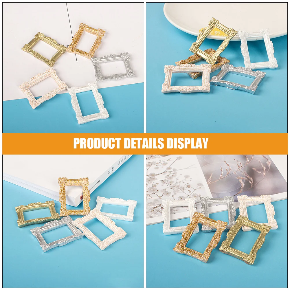 10 Pcs Mini Photo Frame Small Picture Frames DIY Fairy Sticks Desktop Tiny Resin Family Wand