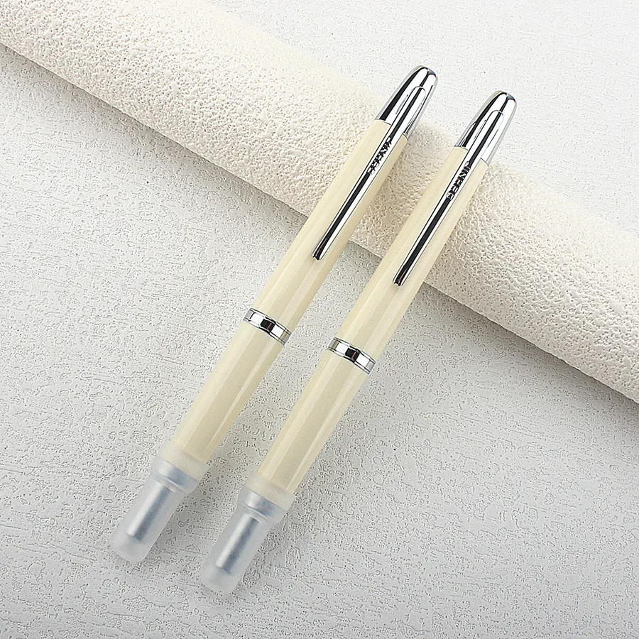 Glatter JINHAO 20-Press-Füllfederhalter, einziehbarer EF-F-Feder, transparent, schwarz, Schreibtintenstift mit Konverter, Schulbürobedarf – Detail 1