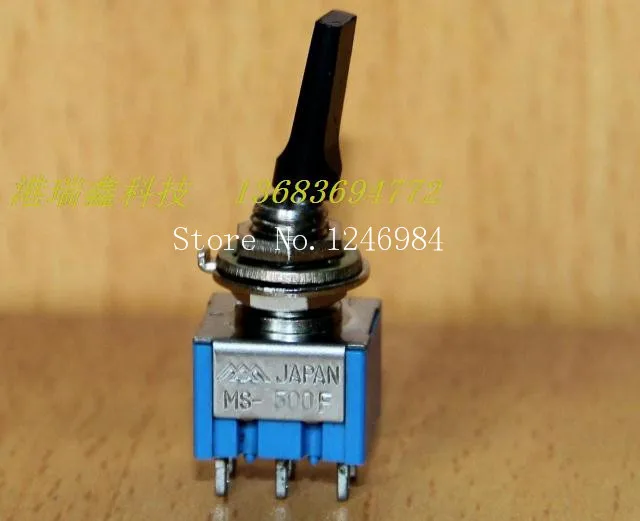 [SA]Dual six foot two tranches M6.35 black flat handle small toggle switch Japan three mountain overstock MS500-F { }--20pcs/lot