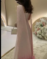 Saudi Arabia Dubai Pink Satin Prom Dresses Sleeveless Halter Evening Dresses Beadings Floor Length Formal Occasion Party Dress