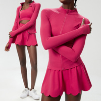 Fitness Yoga Set 3 Pcs Women Gym Running Suit Sportswear Female Tennis Skirt Workout Clothes Golf Badminton Skorts Anti Shorts