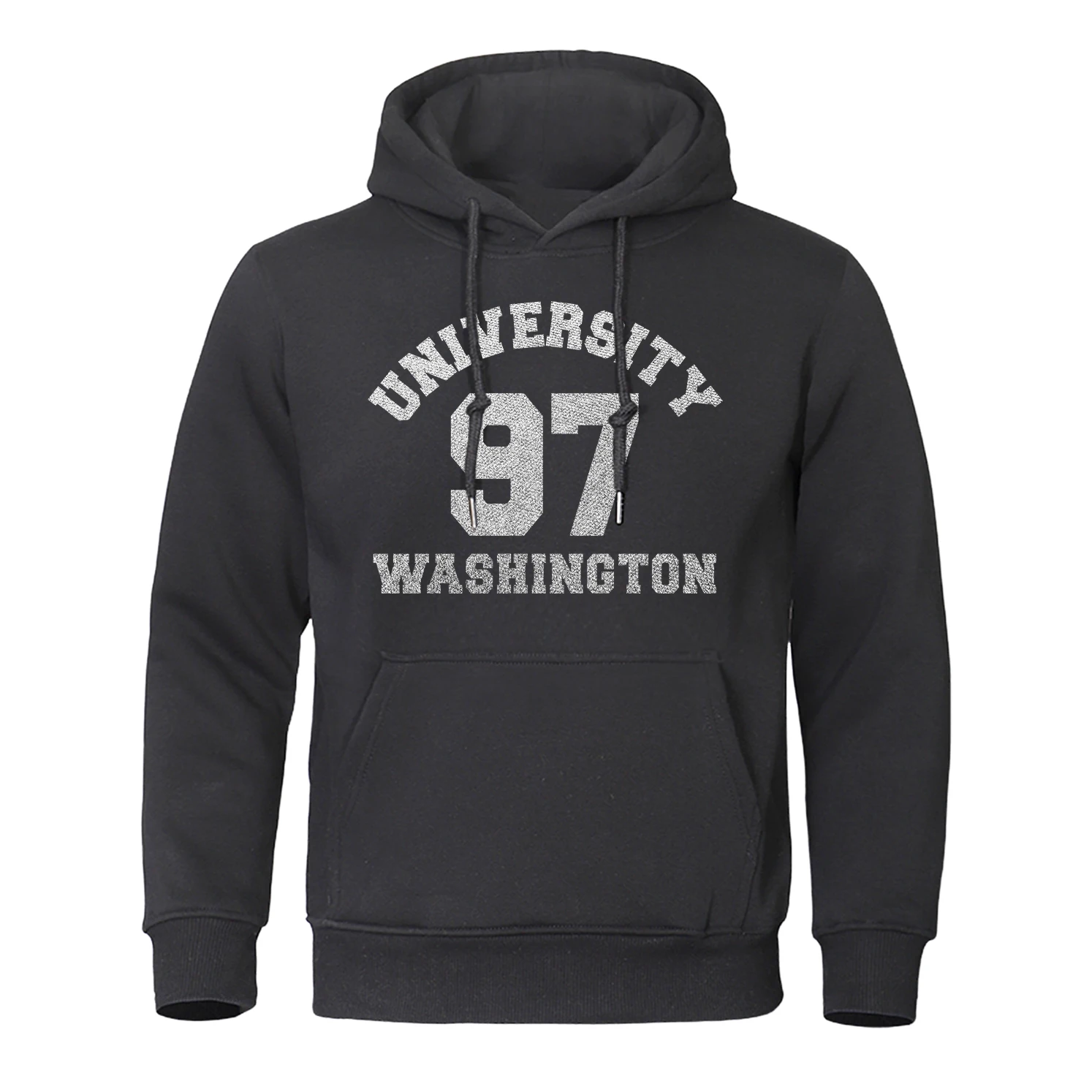 Uniyersity 97 Washington Printing Hoodies Mens Personality Fashion Hoody Hip Hop Fleece Streetwear Loose Pullover Hoody Male