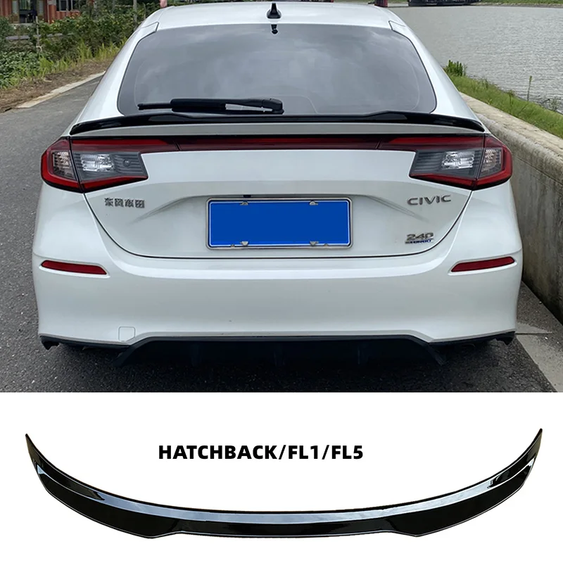 For 11 Generation Honda Civic Hatchback FL1 FL5 Rear Cover MAX Style Spoiler High Quality ABS Material Rear Wing