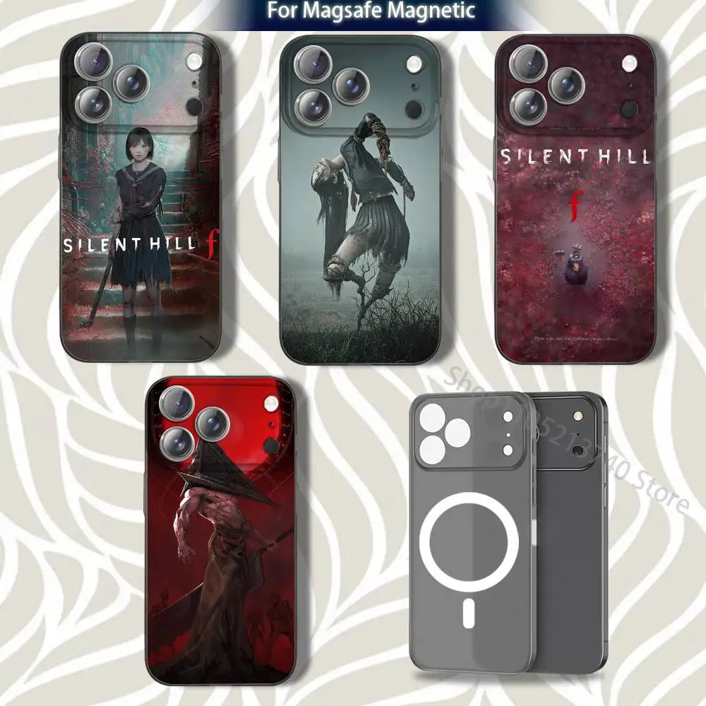 

T-The S-Silents HillS Phone Case For iPhone 16,14,11,17,13,15,12,Air,Plus,Pro,Max,E,Mini Grey Frosted for MagSafe Magnetic