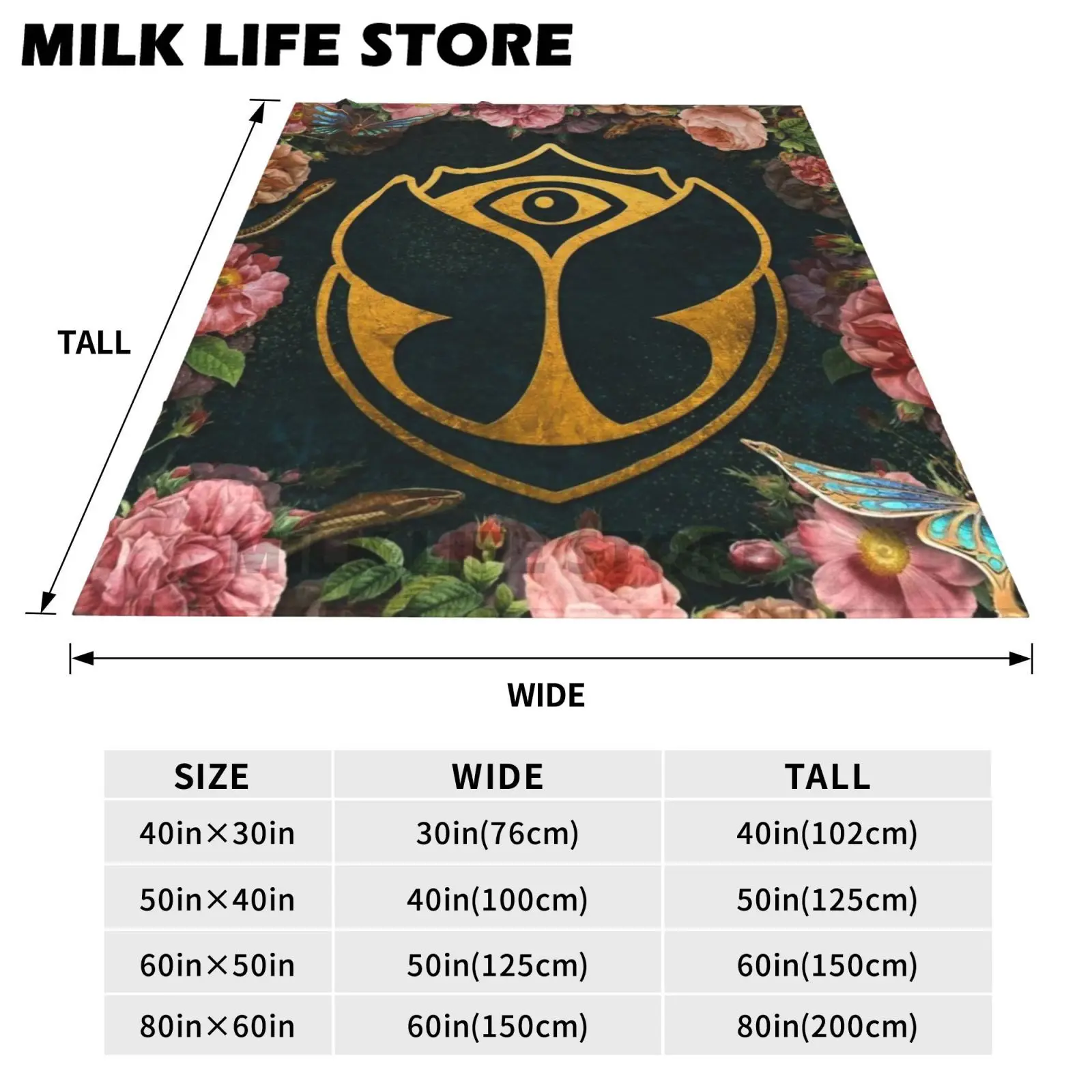 TOMORROWWORLD Music festival 3D Printing Blanket,Soft Throw Blanket for Home Bedroom Bed Sofa Picnic Travel Office Rest Cover