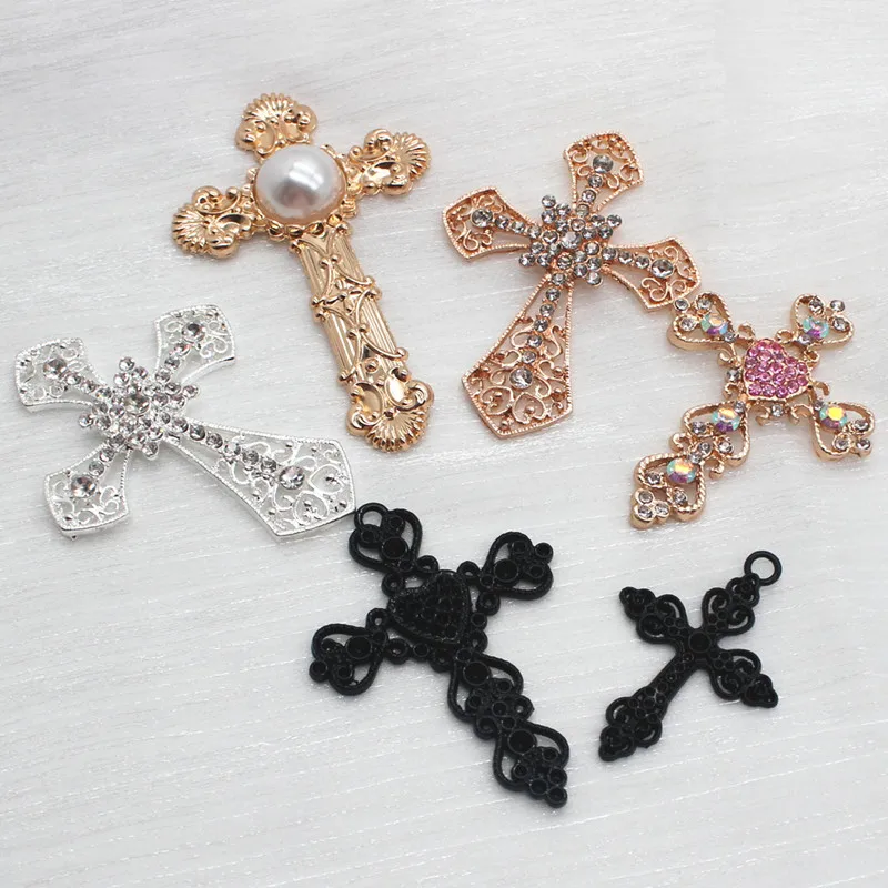 DIY KC Gold Black Silver Cross Lolita Virgin Halo for Jewelry Bracelet Necklace Making Decoration Accessories Wholesale