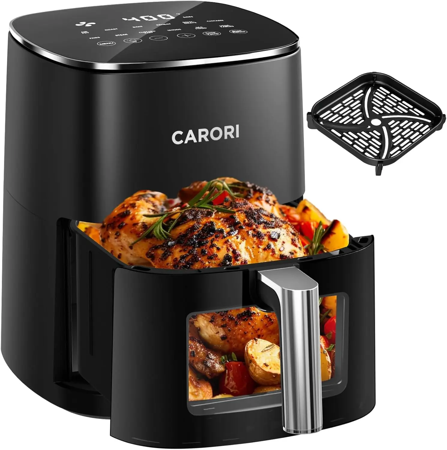 

6QT Air Fryer with Viewing Window, 12 Presets, 1700W Fast Cooking, Large Nonstick Basket, Dishwasher Safe