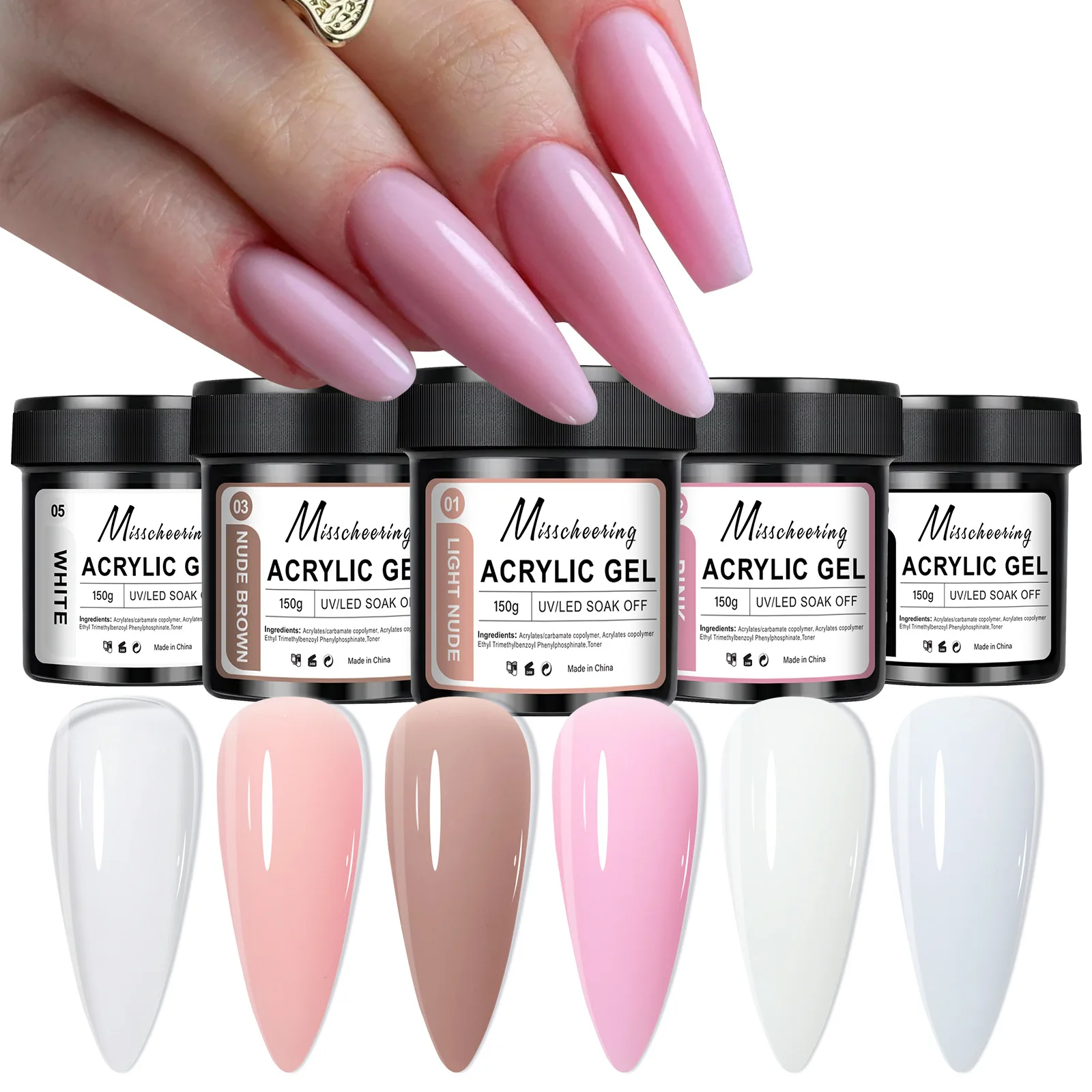 

150 г гель-лак для наращивания ногтей, белый, розовый, прозрачный гель-лак для ногтей, быстрое наращивание, УФ-лак для ногтей, твердые гелевые лаки для маникюра