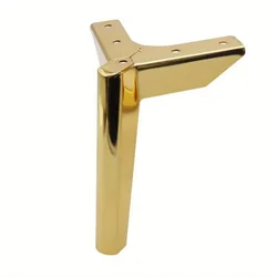 Luxury Golden Chrome Furniture Legs, 6-Inch Modern Metal Feet For Bedside Tables, Benches, And Sofas