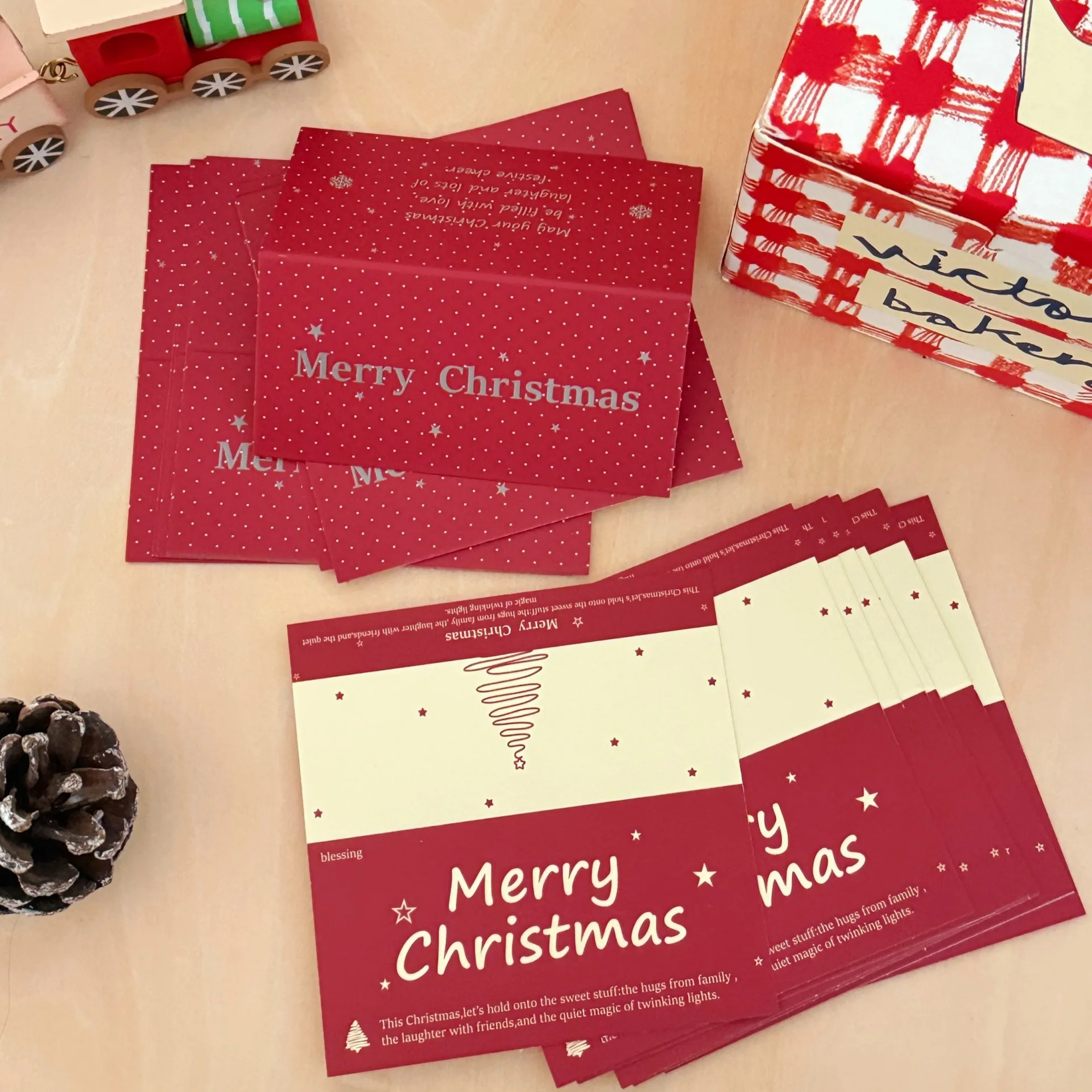 10 Stück Weihnachtskarten, Grußkarten, Geschenkverpackungen, versiegelte Beutel, Grußkarten, selbstdichtende Beutel