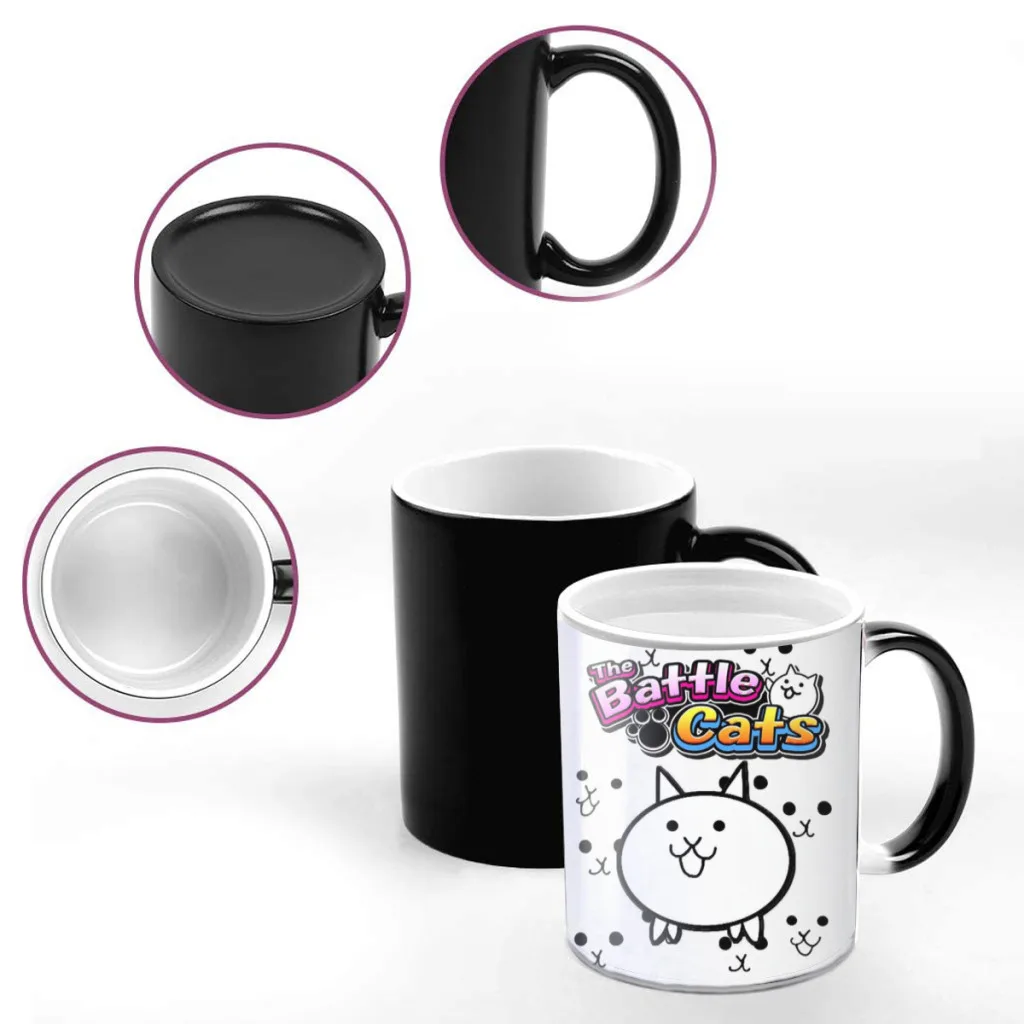 Hot Game Battle Cats Ceramics Coffee Mug  Thermal Color-changing Birthday Gift Back To School Mug