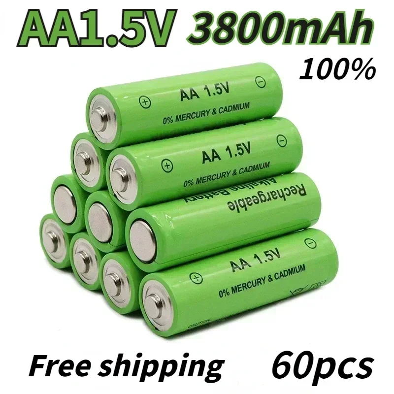 New AA  Battery Has A 3800mAh Rechargeable NI-MH 1.5V AA Battery, Suitable for Watches, Mice, Computers, Toys, and More.