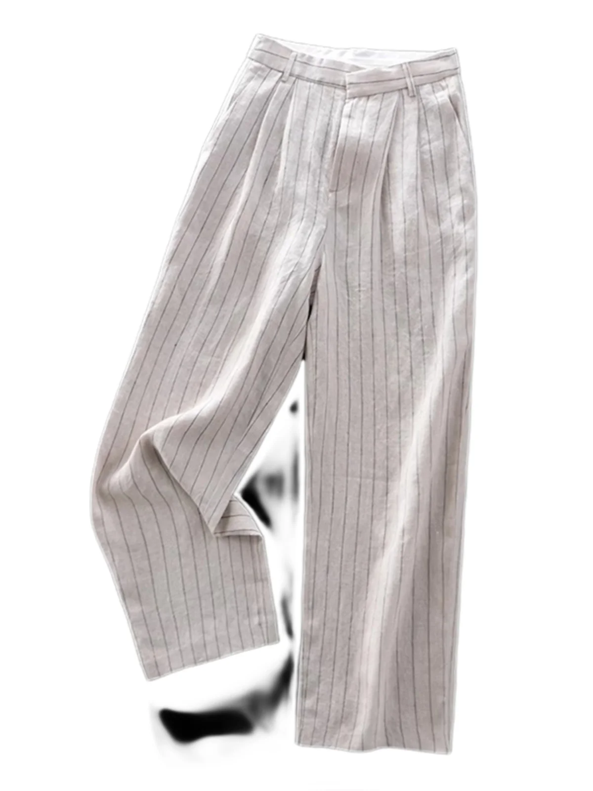 Pantaloni a gamba larga a vita alta retrò giapponesi Sle da donna estivi vestibilità ampia casual taglio dritto lino abbigliamento in nove pezzi