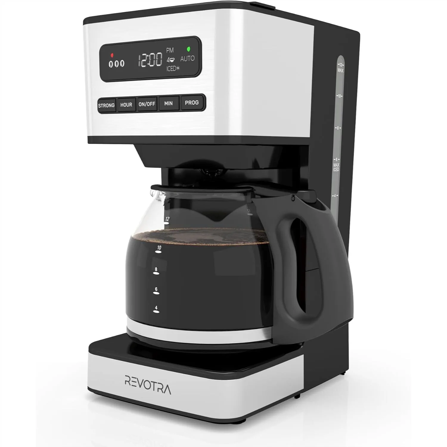 12 Cup Programmable Coffee Maker, Hot and Iced Drip Coffee Machine with 24H Timer, Auto Shut-Off, Keep Warm
