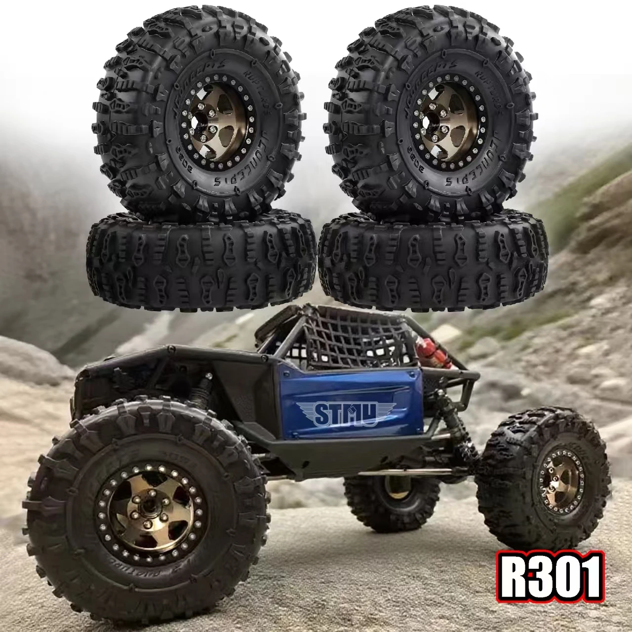 RED SPIDER 4Pcs 1.9 inch Metal Beadlock Wheels Rim Rubber  For 1:10 RC Crawler Axial SCX10 II 90046 SCX10 III AXI03007 TRX4 D90