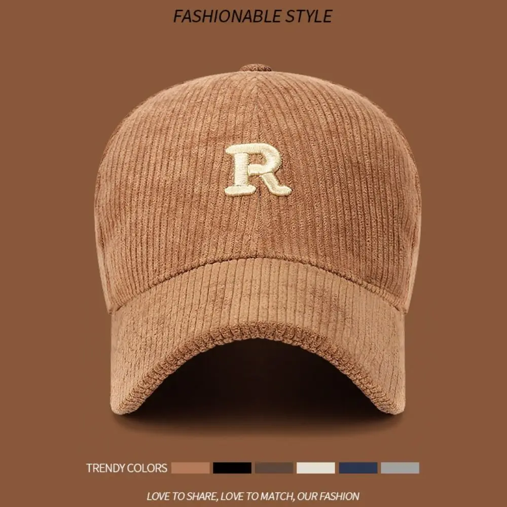 أزياء مطرزة 'R' رسالة سروال قصير قبعة بيسبول بلون تنفس واقية من الشمس قبعة قابل للتعديل بلغت ذروتها قبعة الرياضة في الهواء الطلق #3