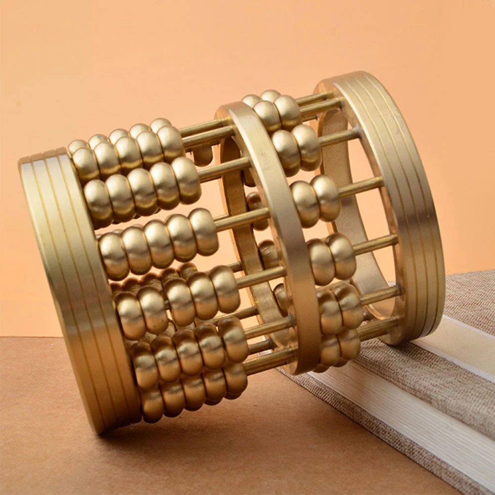 ทองเหลือง Abacus รูปผู้ถือปากกาเดสก์ท็อปตกแต่งผู้ถือดินสอ Creative Office Home School คอนเทนเนอร์สําหรับแปรงแต่งหน้า
