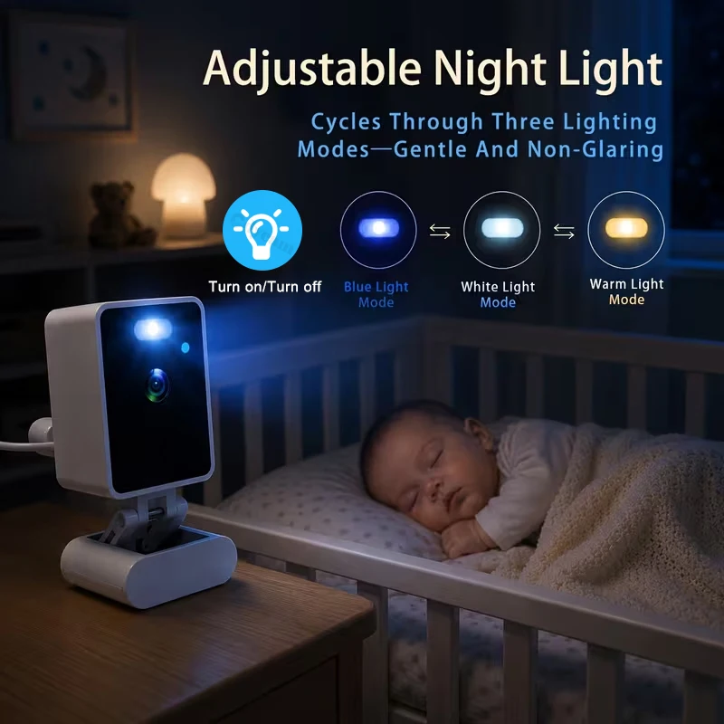 Baby Monitor Wireless Indoor 2.8" Surveillance Video Two-Way Audio Night Vision Smart Baby Camera Temperature Detection Nanny view 3
