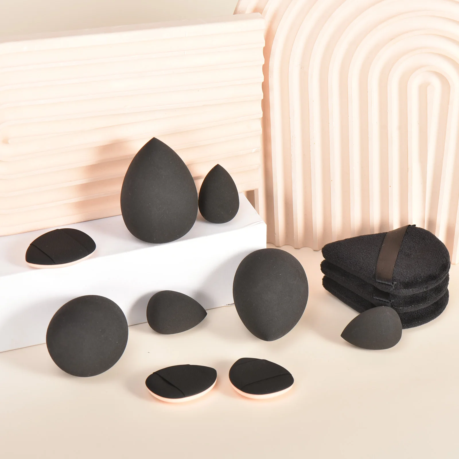 12 Beauty Ei Make-Up Spons Driehoek Poeder Puff Vinger Poeder Puff Set - Premium Make-Up Mixer